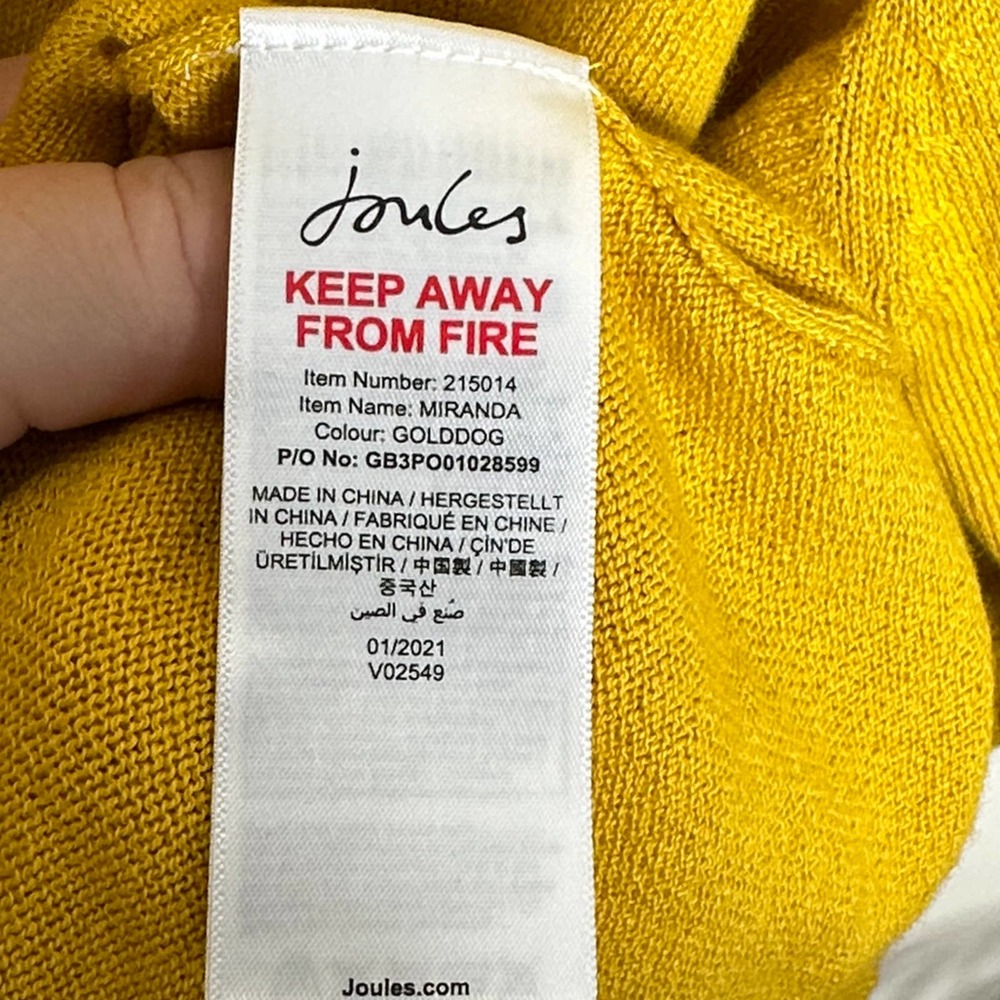 Joules Mustard Yellow Sweater with Dog Design - Picture 5 of 12